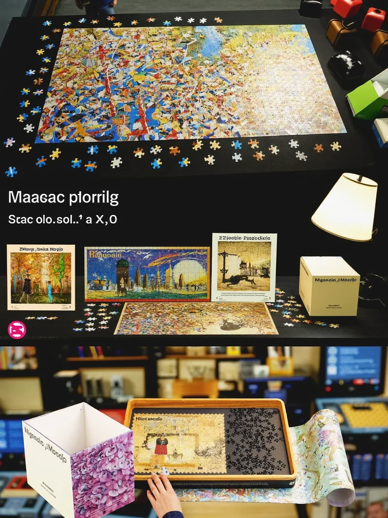 Panoramatická puzzle s třídicí miskou a rolovací podložkou
